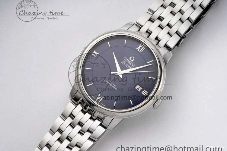 0716 De Ville SS DIWF 1:1 Best Edition Deep Blue Dial SS Markers on SS Bracelet MIYOTA TravelReady 7849